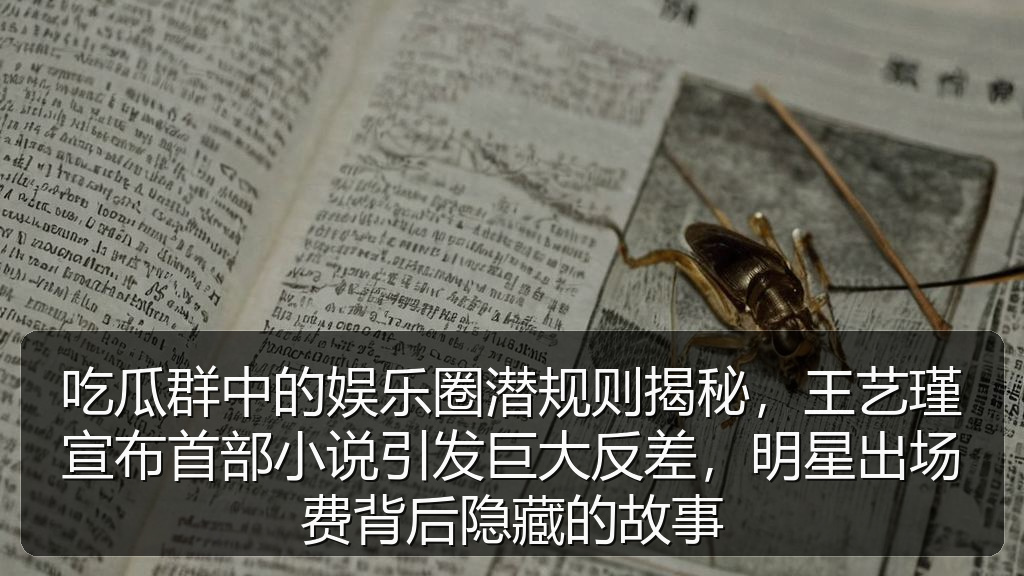 每日大赛吃瓜入口 - 吃瓜群中的娱乐圈潜规则揭秘,王艺瑾宣布首部小说引发巨大反差,明星出场费背后隐藏的故事